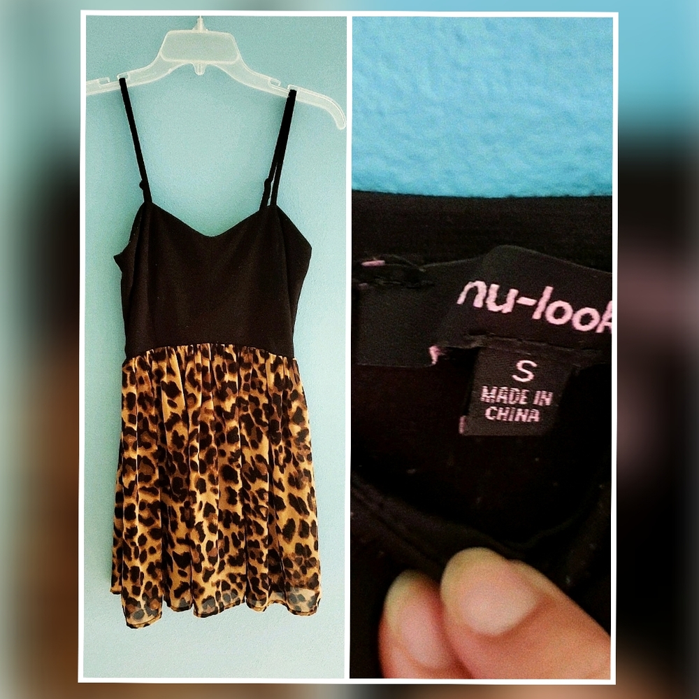 Black and Leopard Print Dress